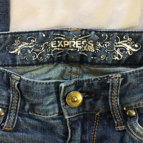 Express Jeans Women’s 0 Blue Stella Boot Cut Regular Fit Low Rise Denim Bootcut - Picture 7 of 10